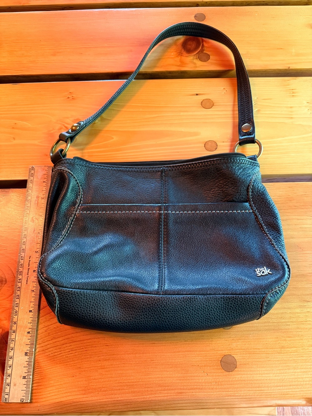 The Sak Black Leather Shoulder Hobo Bag